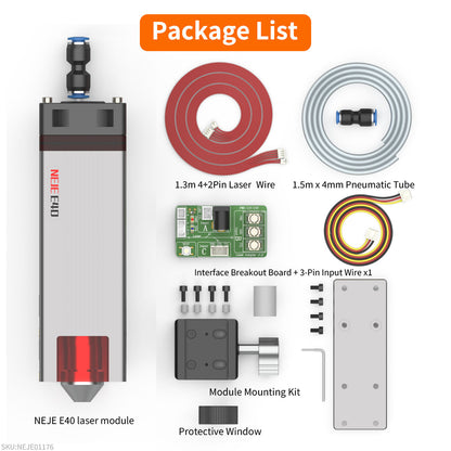 NEJE E40 12W 500DPI Diode Laser Module with Multi-Lens Technology for Stainless Steel Engraving & Precision Cutting