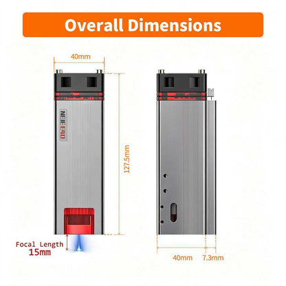 NEJE E40 12W 500DPI Diode Laser Module with Multi-Lens Technology for Stainless Steel Engraving & Precision Cutting